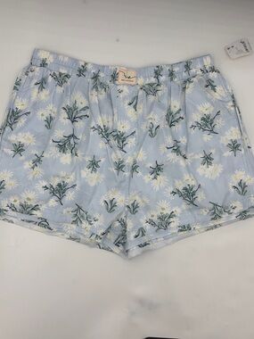 Free People Day to Day Floral Boxer Shorts in Chambray Combo